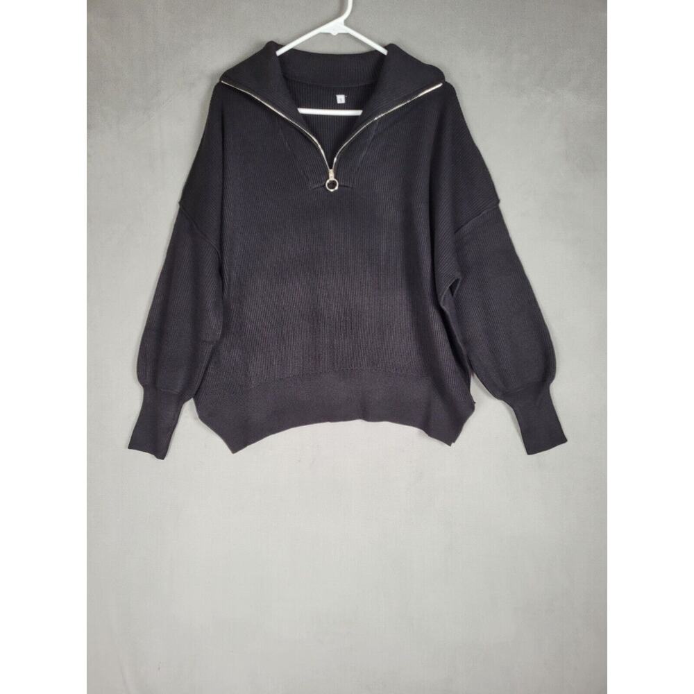 Logene Sweater Womens Knit Pullover Sweater Casual Long Sleeve 1/4 Zip Small